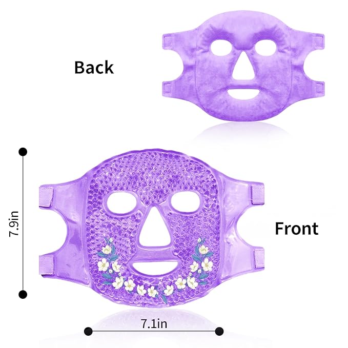 Cold Face Eye Masks Ice Face Mask Hot Cold Compress For Dark Circles, Puffiness, Migraines, Headache, Stress, Redness, Cooling Face Masks For Women Man, Skin Care