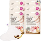 Epielle Hydrating Foot Mask 6 Pairs, Relieve and Soften with Shea Butter & Jojoba Oil, Deep Moisturizing Socks for Dry, Cracked Feet, Self Care Gifts for Women, Spa Kit, Stocking Stuffers
