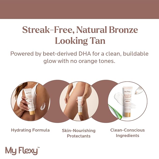 Sunless Tanning Lotion–100% Organic-Medium/Dark Tan, Natural Self Tanner, Non Toxic Gradual Tanning Moisturizer, Streak-Free Self Tanning lotion for body, Sunless Tanner for Fake Tan for Women & Men