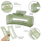 4.1 Inch Large Jumbo Jaw Square Clips for Thick Hair - 12 Pcs Bulk Hair Accessories for Women and Girls - Ice Cream