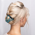 5 Pieces Magic Hair Comb Stretchy Double Comb Elastic Adjustable Hair Clips for Women Girls Vintage Hairstyle Multipurpose Hair Accessories (Black, Brown, Purple, Pink, Blue)