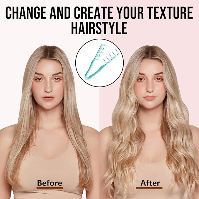 Volumizing Texture Comb, Wide-Tooth Hair Styling Comb for Men & Women, Fluffy Curly Texture Roots Volume Combs, Bangs Seam Grooming Styling Tool, Blue