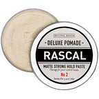 Original Rascal Deluxe Pomade for Men #2 - Matte Hair Paste with Strong Hold & Light Shine - Men's Styling Solutions Products for All Hair Types - Natural Infused with Beeswax & Lanolin Wax
