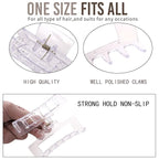 12 Pack Clear Square Claw Clips, Big and Small Neutral Rectangle Hair Claw Clips, Non-slip Matte Large Hair Clips for Women,Strong Hold jaw clip for Thick Thin Hair