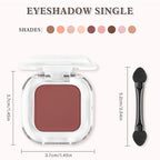 Red Brown Matte Single Eyeshadow Makeup Powder Palette，High Pigment Blendable Formula Eye Makeup for Women，Neutral Eye Shadow，sombras para ojos，Longwear Waterproof，Vegan & Cruelty-Free，Eyeshadow Gift