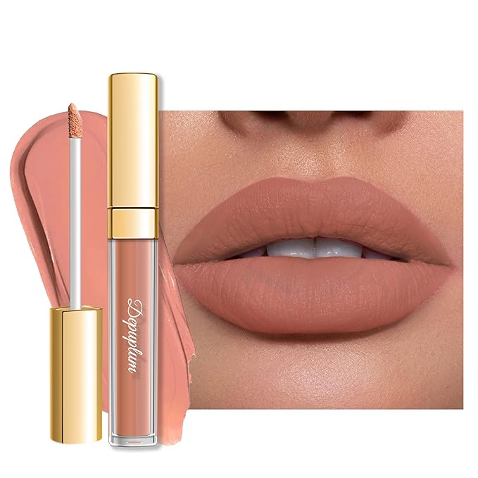 Nude Lipstick Matte for Women Superstay Long Lasting Brown Lipstick Smudgeproof Liquid Lipsticks Cruelty Free Lip Makeup (DM27 Rosy Nude)