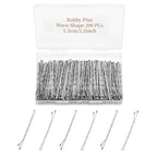 200 Pcs 2.2 Inch Wave-Shaped Bobby Pins Silver Metal Hair Pins Hair Accessories for Women Stylists Hair Sticks Girl