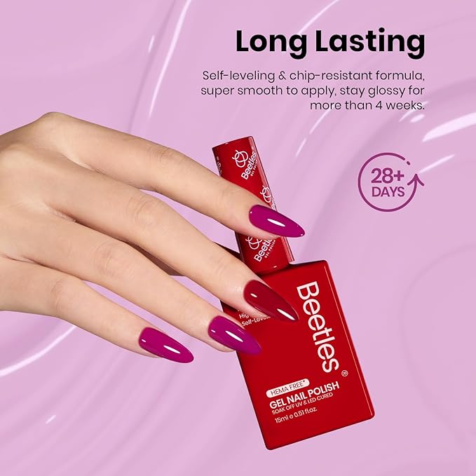 Beetles Winter Gel Nail Polish Set – 6 PCS HEMA-Free Gel Nail Kit Burgundy Dark Red Brown Black Gray UV Nail Polish Color DIY Midnight Elegance Manicure Home Salon Christmas Gifts for Women