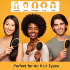 Boar Bristle Hair Brush Mini Travel Size, TWPER Bamboo Nylon Small Detangling Brush for Women Men Kids, Scalp Massage Portable Hair Care Tool Gift