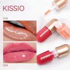 KISSIO Lip Plumper Set,Plumping,Moisturizing and Shimmer,Plumping Lip Gloss,Beauty Lips,01#Lemonade and 05#Dogwood