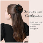 OLESILK 100% Mulberry Silk-Scrunchies for Hair Sleep, Women Grils Silk Hair Ties for Frizz & Breakage Curly Hair, No Damage, Elastics Ponytail Holder, 3 Pack