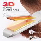 Airflow 2-in-1 Hair Straightener & Curler, Titanium Flat Iron with 360° Cooling Vents for Style Locking | Dual Voltage for Travel, 5 Heat Settings, Auto Off & 15s Fast Heat-Up