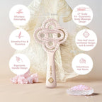 Simetra Detangler Hair Brush for Woman and Men, Original Detangling Brush for Curly Hair/Fine &Thick/Wet & Dry Hair, Holiday Present Hairbrush - Natural Crystal Inlay & 14K Gold Plating