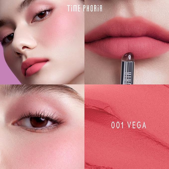 ORBITA LIP AND CHEEK BLURRING POT | Lip & Cheek Tint with Soft Velvety Mud Texture, Blur Matte Finish Lipstick, Featherlight, Multi-Use Makeup, Buildable Color, Long-Wearing (001 Vega)