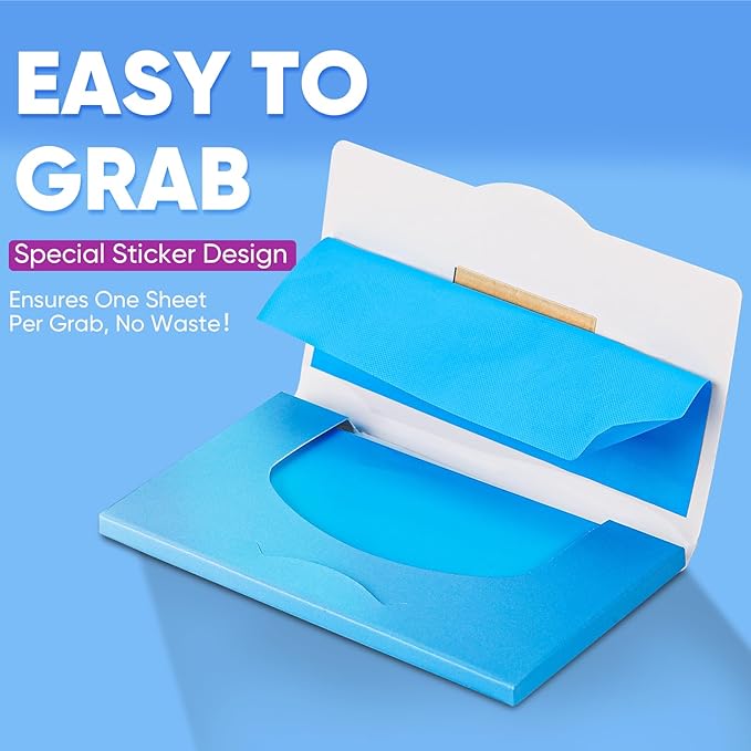 KINESHINE 100P High-Performance Oil Absorbing Sheets for Face - Makeup Friendly Blotting Papers for Oily Skin - Oil Blotting Sheets for Face, Portable Oil Wipes