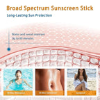 Reef Safe Sunscreen Stick SPF 50+ Broad Spectrum UVA/UVB Protection Water Resistant 80 Min Face & Body with Ceramides & Squalane Travel Size Sunscreen 0.63oz/18g (1 Pack)