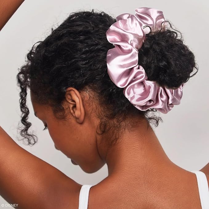 CEELGON Pink Big Satin Scrunchie 6.5 Inches Jumbo Scrunchies Silky Hair Ties Oversized Ponytail Holder for Thick Curly Hair Extra Large Hair Accessories for Women (Pink)