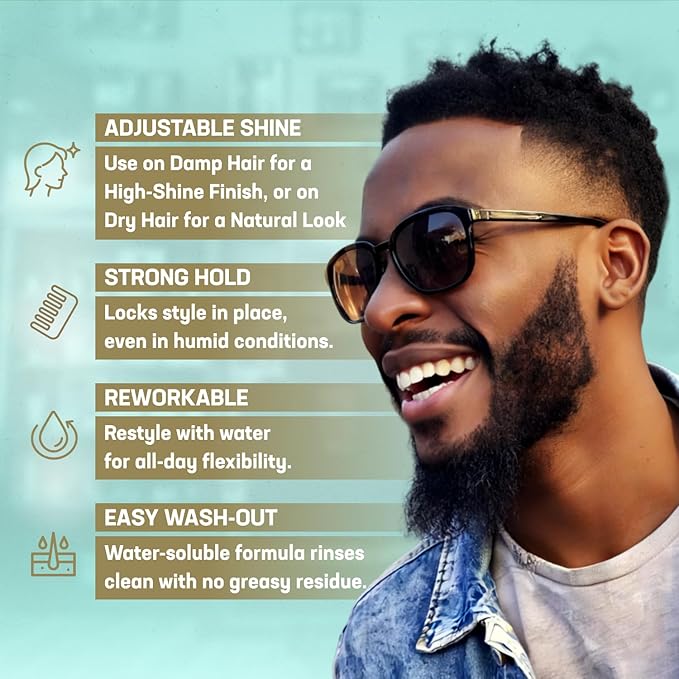 Uplift Provisions Company Signature Pomade for Bold Hair Styles That Last - Strong Hold, High Shine, Effortless Wash-Out, Unisex Appeal, 3 oz.