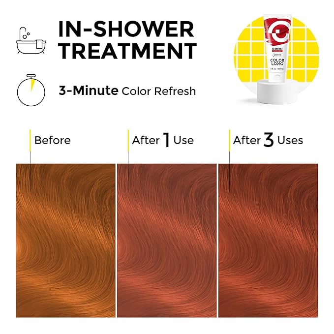 Semi Permanent Hair Color - 6 oz Color Depositing Conditioner with Shea Butter & Almond Oil- Color Conditioner Depositing Hair Mask - Vegan, Paraben, Ammonia & Sulfate Free -Red