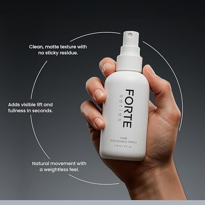 Hair Thickening Spray by Forte Series | Men's Hair Volume Spray | Hair Volumizer with Biotin Peptide Complex | Pre-Styler Hair Thickener, Volumizer, and Spray Texture Pump, (4 oz)