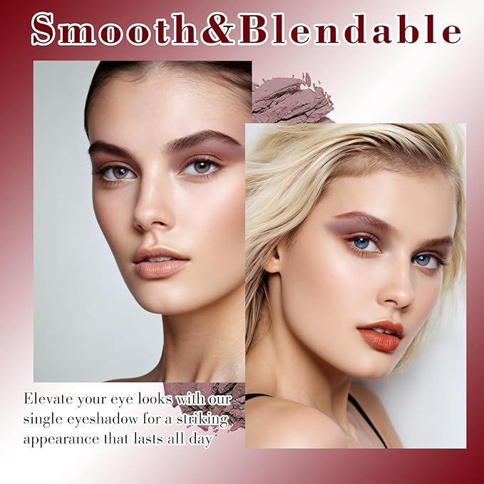 MEICOLY Matte Mauve Eyeshadow with Mirror,Nude Brown Taupe Eye Shadow Palette for Older Women and Girls,Pressed Powder Single Eyeshadow,Eye Makeup Eyelid Color,High Pigment,sombras para ojos