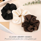 Large Satin Scrunchies, 8 Pack Sleepy Hair Tie Oversized 6inch Satin Scrunchies for Thick Hair Women Girl