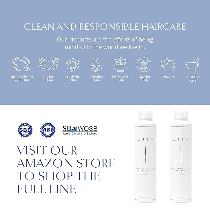 AIIR Flexible Hold Hairspray - Finishing Spray with Light Hold, Soft & Touchable Finish, Enhance Style & Shine, Fight Frizz with Humidity Resistance, Lightweight Hairspray for Fine Thin Hair, 9 oz