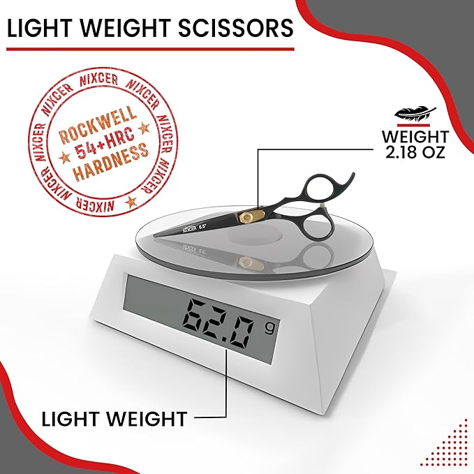 Hair Cutting Scissors -Sharp Razor Edge Blade Hair Shears Series - 6.5" With Fine Adjustment – Stainless Steel Hair Scissors Professional For Men, Women & Babies (Black)