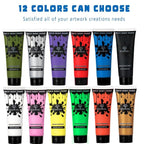 Bowitzki Face and Body Paint 2oz Cream Makeup 60ml Water Based Face Painting Special Effects For Adults Halloween Christmas Party Stage Cosplay (Black)