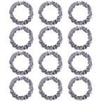 12Pcs Satin Scrunchies, Silver Gray Satin Hair Ties Elastic Hair Bands Ponytail Holder Hair Accessories for Women Girls