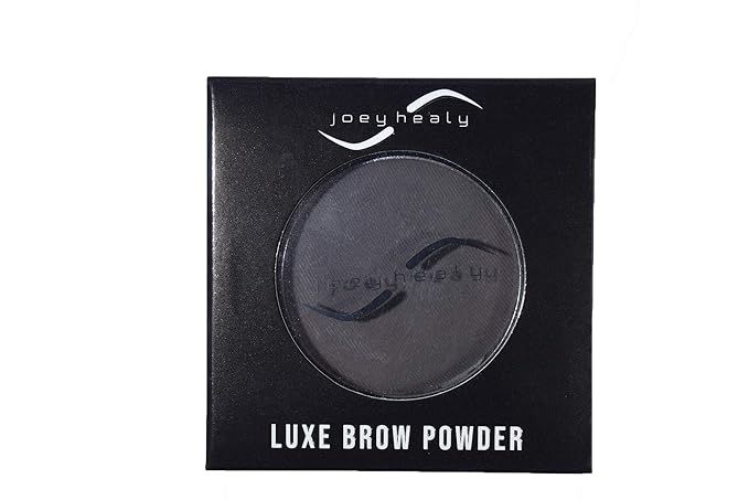 Joey Healy Luxe Brow Powder, Natural and Soft Definition Eyebrow Powder, Waterproof Brow Makeup Formula, Raven (Charcoal)