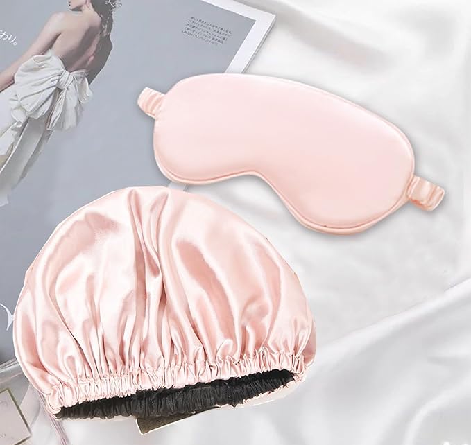 2Pcs Hair Bonnets For Sleeping Satin Bonnet Silk Bonnets For Women Silky Night Caps Womens Curly Hair Sleep Cap