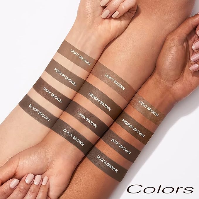 Eyebrow Stamp Stencil Kit - Long-Lasting Eyebrow Powder with Brush, Waterproof & Smudge-Proof Brow Shaping Kit with 24 Reusable Thin & Thick Eyebrow Stencils for Voluminous Brow (Light Brown)