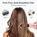 Go Brush Pro 2026 Hair Straightener Brush 300 Million Negative Ionic Portable Cordless Hair Straightener for Women with 4 Temps Fast Heating MCH Ceramic Coating Smooth Frizz - Free Hair Gift for Women