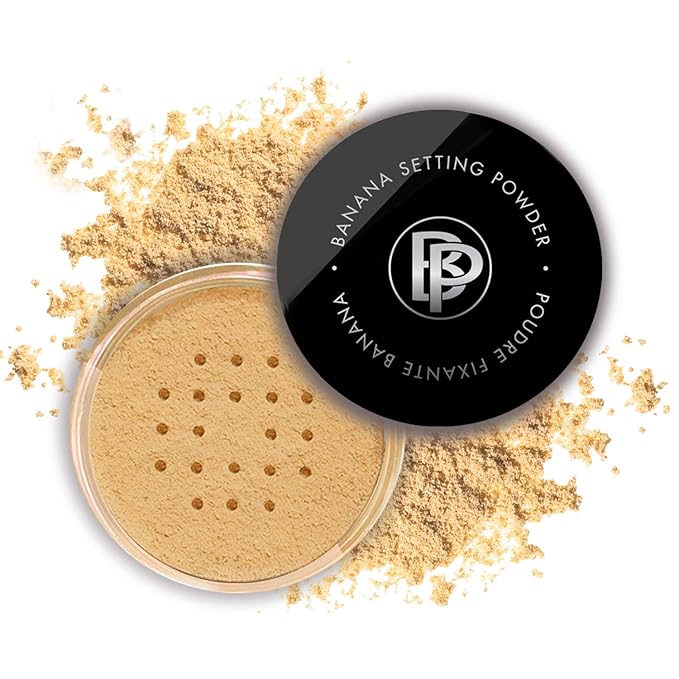 Bellapierre Banana Setting Powder – Color-Correcting Brightening Powder, Matte Finishing Tint, Translucent Under-Eye Baking Makeup, Lightweight Talc-Free Formula - Medium - 0.14 Oz