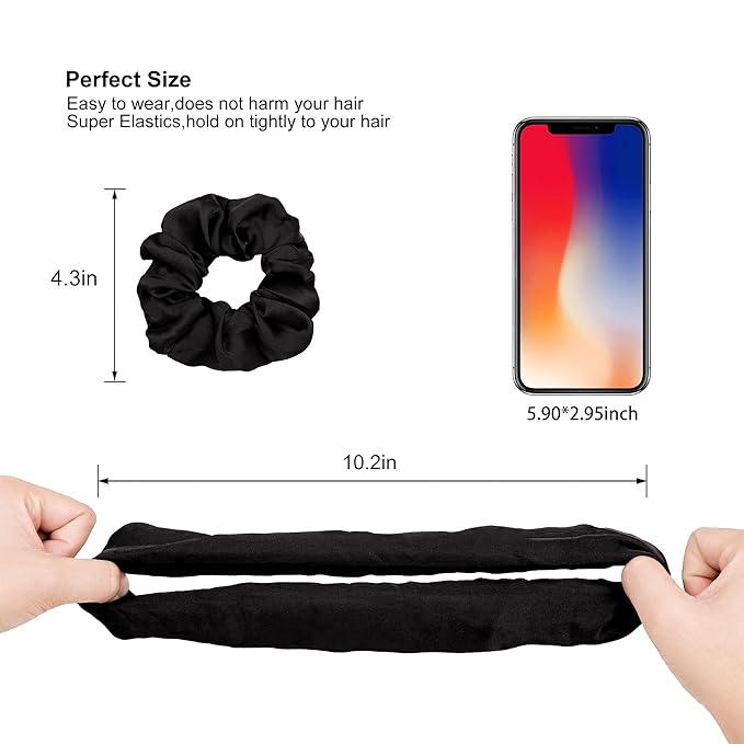 Hair Ties Scrunchies for Women's, for Girls Big Scrunchies Both for Thick Hair or Thin Hair Curl Hair No Crease Ponytail Holder No Hurt Your Hair