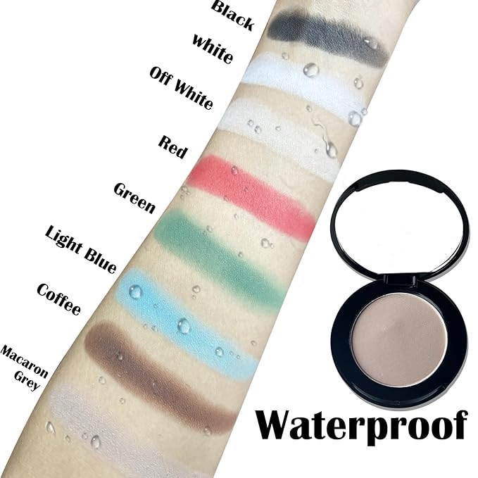 MEICOLY Macaron Gray Grey Single Eyeshadow with Mirror,Matte Eye Shadow for Halloween Makeup,Pressed Powder Eyeshadow,Matte Shade Eyelid Color Eye Makeup for,High Pigment,Long Wear,Waterproof