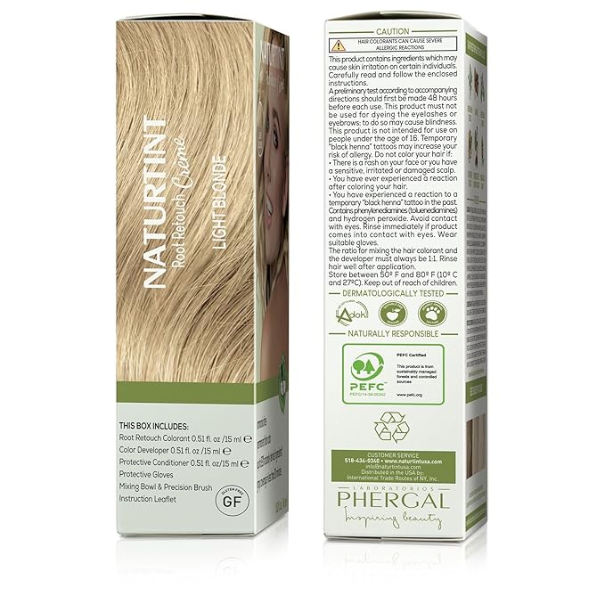 Naturtint Light Blonde Root Retouch Crème Permanent Hair Color - Ammonia Free, Conceal Grays, No Artificial Scent, 1.52 Fl Oz