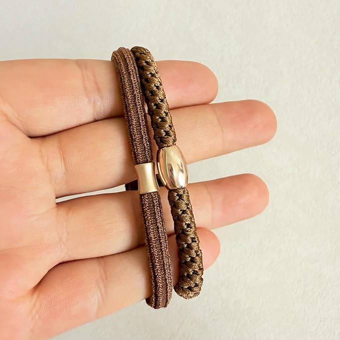 Hair Ties for Thick Hair,25PCS No Damage, Braided Elastics Hair Bands Ponytail Holders for Women