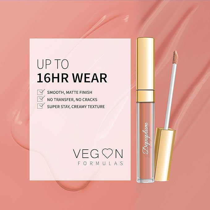 Nude Lipstick Matte for Women Superstay Long Lasting Brown Lipstick Smudgeproof Liquid Lipsticks Cruelty Free Lip Makeup (DM27 Rosy Nude)