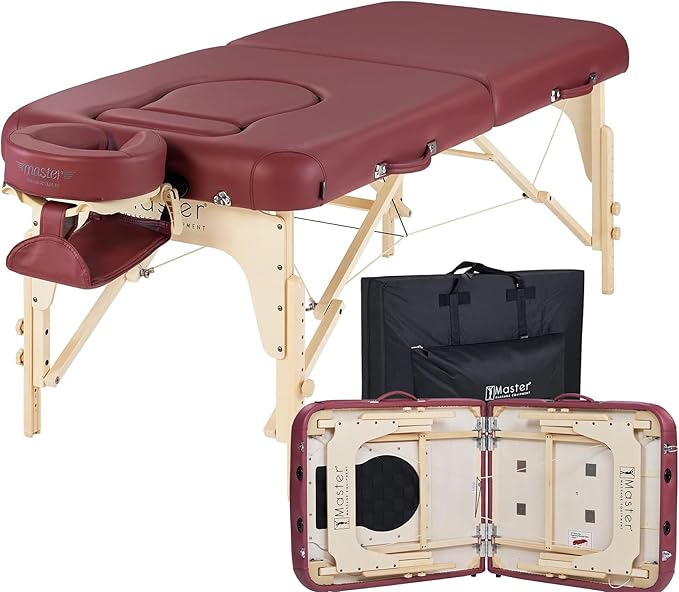 30'' Eva Portable Pregnancy Massage Table for Female Clients and Obese Individuals, Spa Salon Facial Bed for Pregnant Women- Multi Functional (Burgundy)
