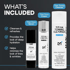 Titan Anti-Aging Mens Skin Care Kit – Cleanser, Face Serum, Mens Face Moisturizer – Men, Skin Care Set – Dark Spots, Wrinkles, Fine Lines – Vitamin C, Niacinamide, Ceramides, HA – Unscented