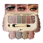 Glitter Eyeshadow Palette, Ultra-Shiny Sparkle Shimmer Eye Shadow with Fine Powder, Natural Pigment, Waterproof Sweat-Proof Long-Lasting Color, Shiny Multi-Color Nude Earth Tone Makeup Palette-6#