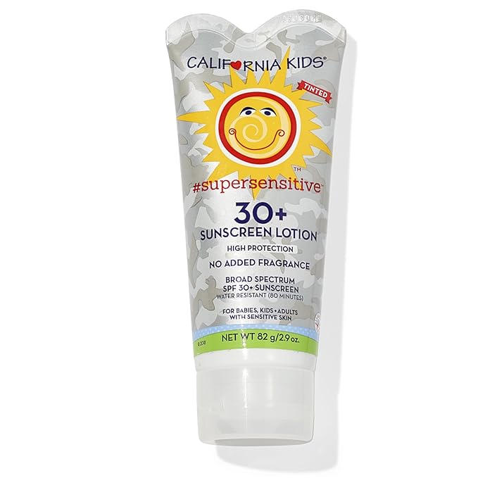 California Kids Sunscreen SPF 30 + | Super Sensitive (Unscented) | Kids Mineral Sunscreen | Face + Body | Titanium Dioxide | Travel Size | 82g / 2.9oz