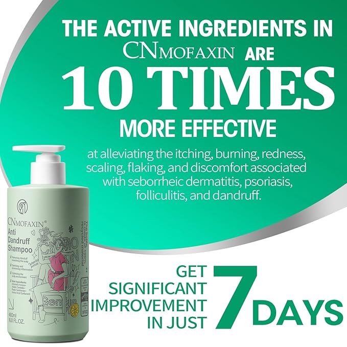 Anti Dandruff Shampoo - Scalp Deep Cleansing, Excess Sebum Care, Natural Ingredients - For Women & Men, Soothes Itchy, Dry Scalp, 16.8 fl.oz