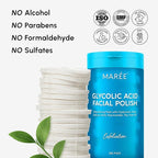 MAREE Glycolic Acid Pads – 200 Toner Pads for Face Cleansing – Facial Exfoliating Pad with Tea Tree Oil, Salicylic Acid & Vitamins E, B3, B5 – Acne Clearing Face Pad, Skin Pore Resurfacing & Radiance