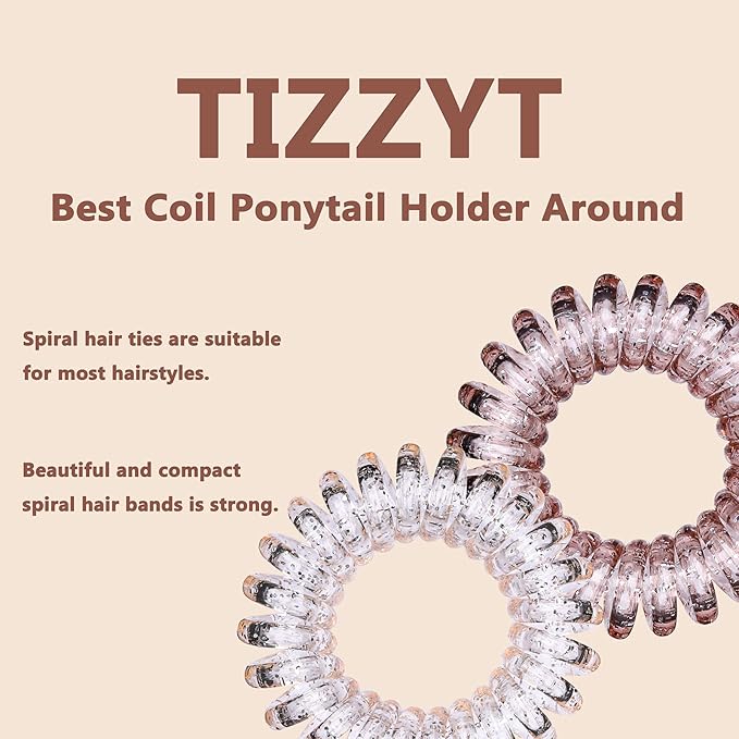 18 Pcs Women Ponytail Braid Hair Elastic No Crease Spiral Hair Ties, Girls Multi-color Waterproof Coil Hair Accessories (Small Hair Ties)