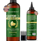 Natural Riches Castor Oil with Rosemary Oil, 8 fl oz, For Stronger, Fuller and Thicker Hair Growth - Organic Castor Oil with Rosemary Oil Premium Grade hair treatment