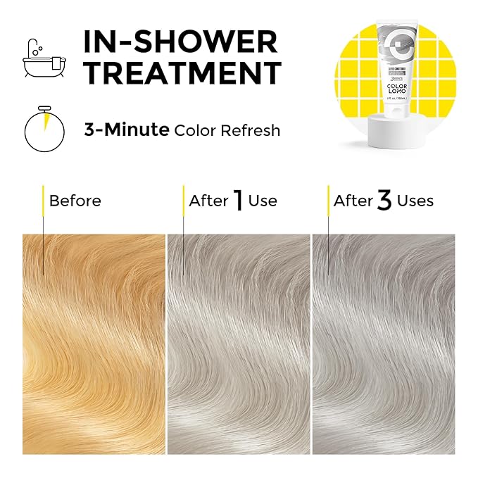 Semi Permanent Hair Color - 6 oz Color Depositing Conditioner with Shea Butter & Almond Oil- Color Conditioner Depositing Hair Mask - Vegan, Paraben, Ammonia & Sulfate Free-Silver