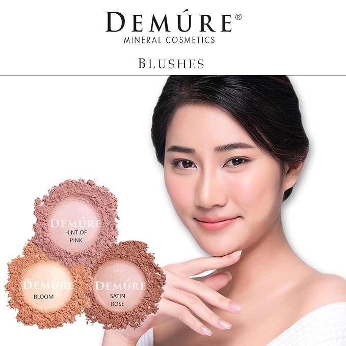 Demure Mineral Blush Makeup (Hint of Pink) Loose Powder | Professional Grade, Cruelty Free Make-up
